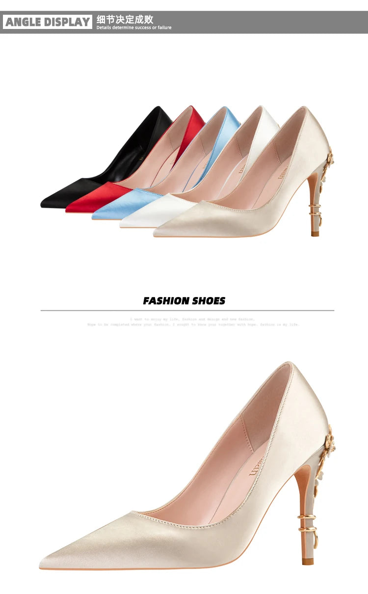 Fashion Women High Heels Shallow Stiletto Wedding/Party Lady Pumps Spring/Autumn Classic Female Shoes Woman Footwear
