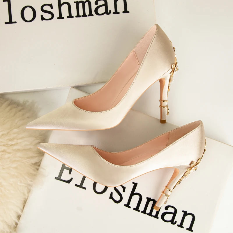 Fashion Women High Heels Shallow Stiletto Wedding/Party Lady Pumps Spring/Autumn Classic Female Shoes Woman Footwear