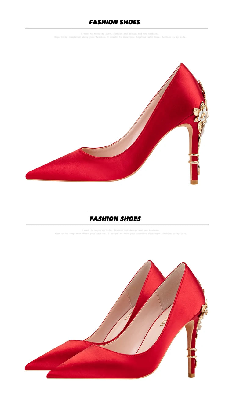 Fashion Women High Heels Shallow Stiletto Wedding/Party Lady Pumps Spring/Autumn Classic Female Shoes Woman Footwear