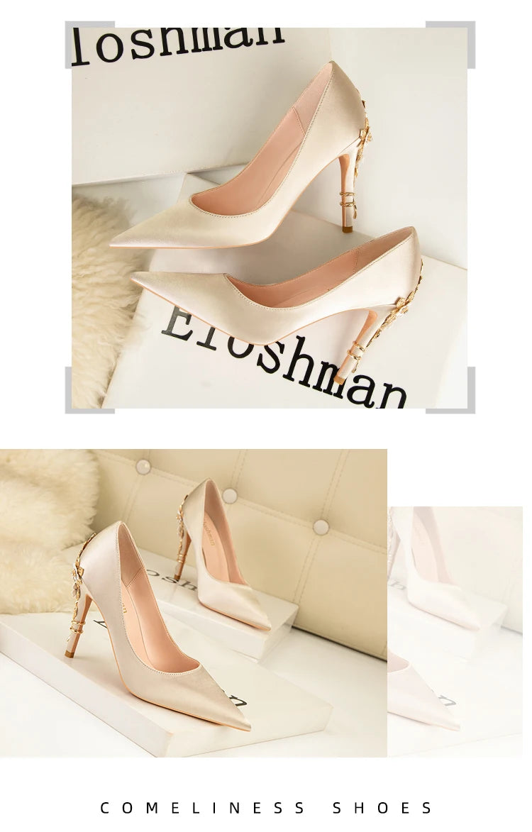 Fashion Women High Heels Shallow Stiletto Wedding/Party Lady Pumps Spring/Autumn Classic Female Shoes Woman Footwear