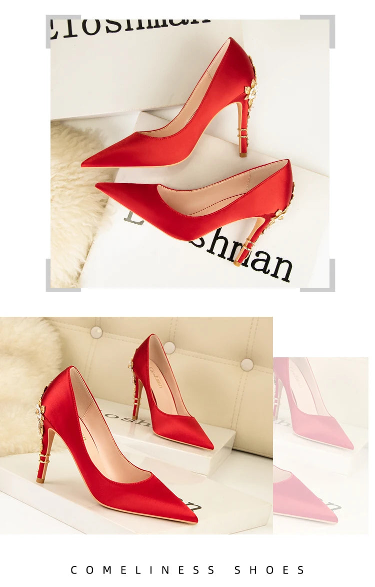 Fashion Women High Heels Shallow Stiletto Wedding/Party Lady Pumps Spring/Autumn Classic Female Shoes Woman Footwear