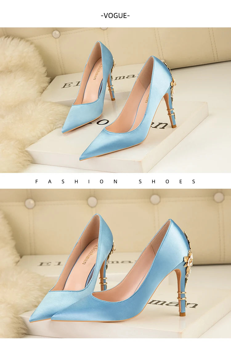 Fashion Women High Heels Shallow Stiletto Wedding/Party Lady Pumps Spring/Autumn Classic Female Shoes Woman Footwear