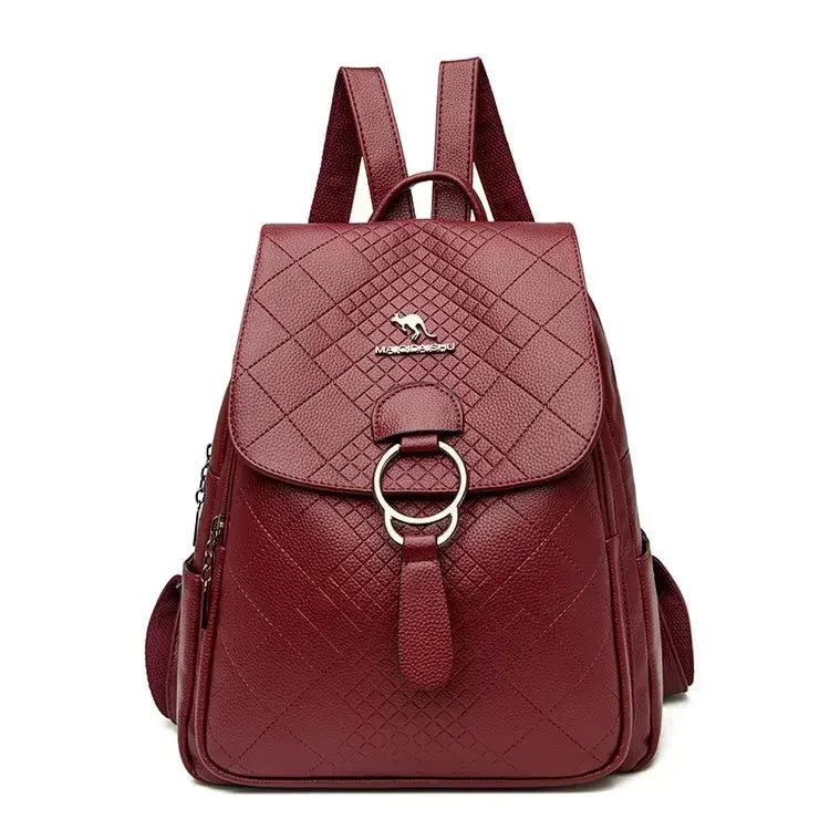 Vintage Printing Women Backpack Large Capacity with Multiple Pockets Casual Daypack Designer Leather Backpack Travel Bagpack