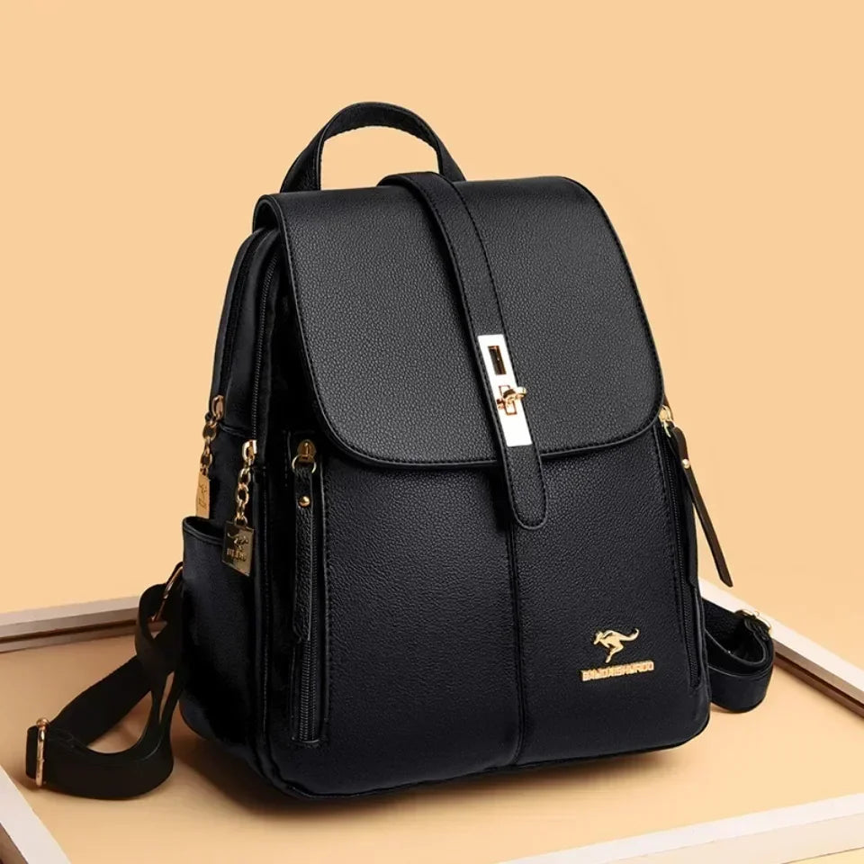 Vintage Printing Women Backpack Large Capacity with Multiple Pockets Casual Daypack Designer Leather Backpack Travel Bagpack