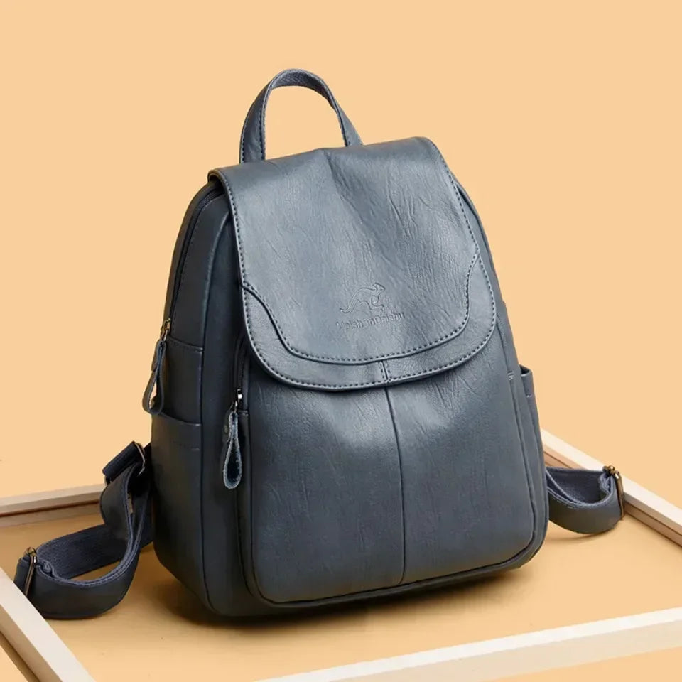 Vintage Printing Women Backpack Large Capacity with Multiple Pockets Casual Daypack Designer Leather Backpack Travel Bagpack