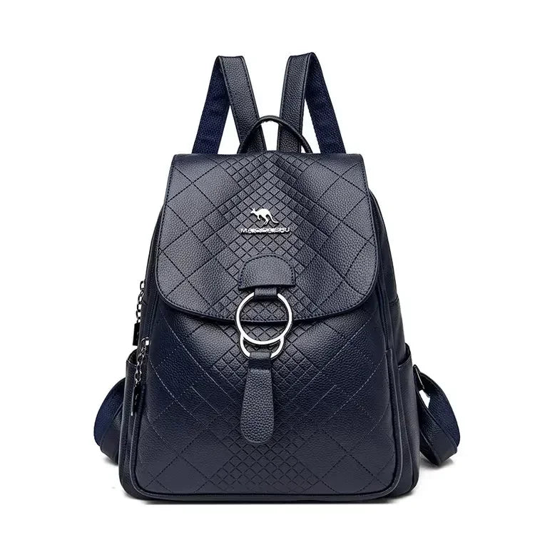 Vintage Printing Women Backpack Large Capacity with Multiple Pockets Casual Daypack Designer Leather Backpack Travel Bagpack