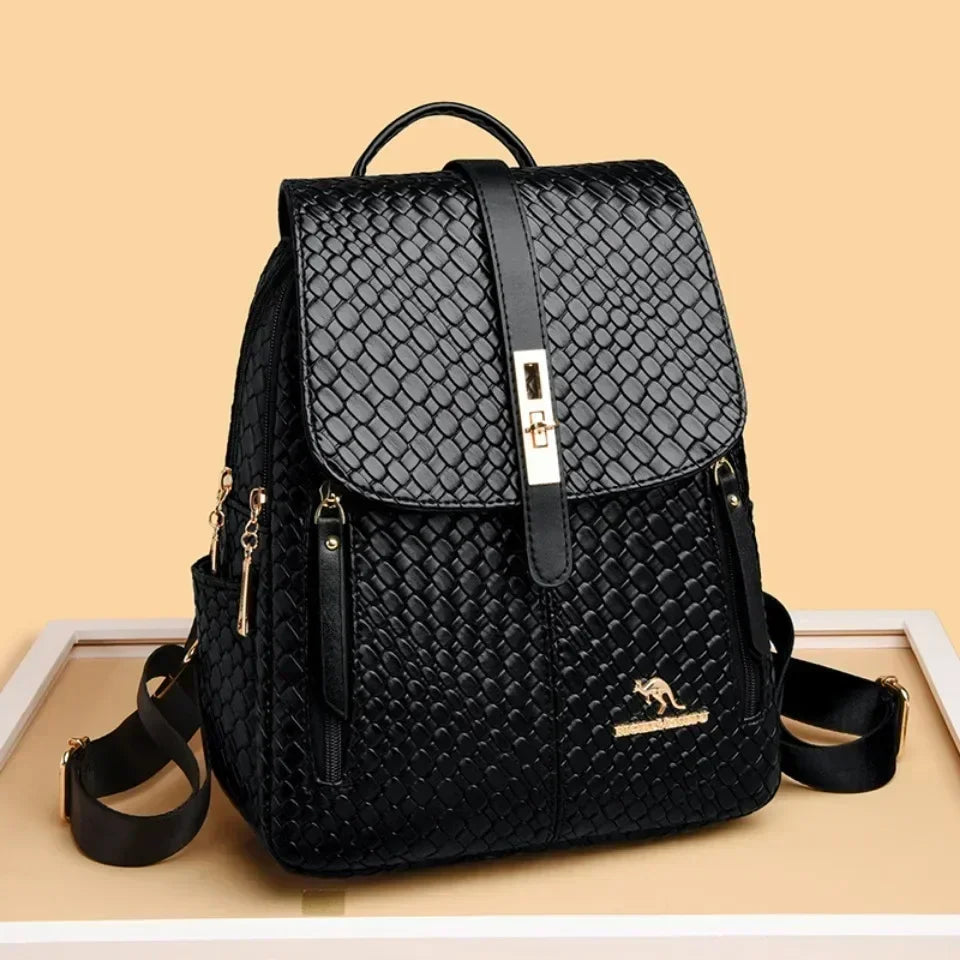 Vintage Printing Women Backpack Large Capacity with Multiple Pockets Casual Daypack Designer Leather Backpack Travel Bagpack
