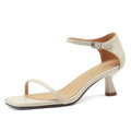JOZHAMTA Size 33-40 Women Kitten Heel Sandals Real Leather Ankle Strap High Heels Shoes Summer 2025  Party Office Lady Dress
