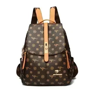 Vintage Printing Women Backpack Large Capacity with Multiple Pockets Casual Daypack Designer Leather Backpack Travel Bagpack