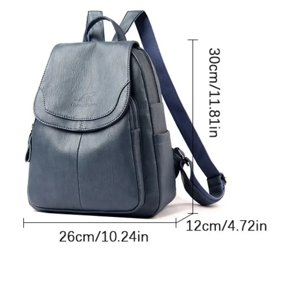 Vintage Printing Women Backpack Large Capacity with Multiple Pockets Casual Daypack Designer Leather Backpack Travel Bagpack