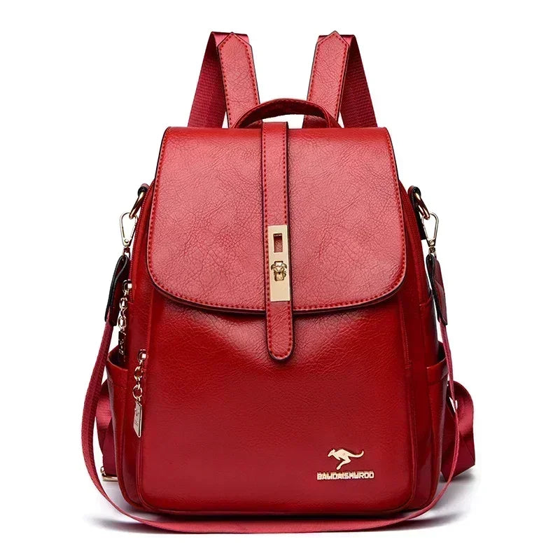 Vintage Printing Women Backpack Large Capacity with Multiple Pockets Casual Daypack Designer Leather Backpack Travel Bagpack