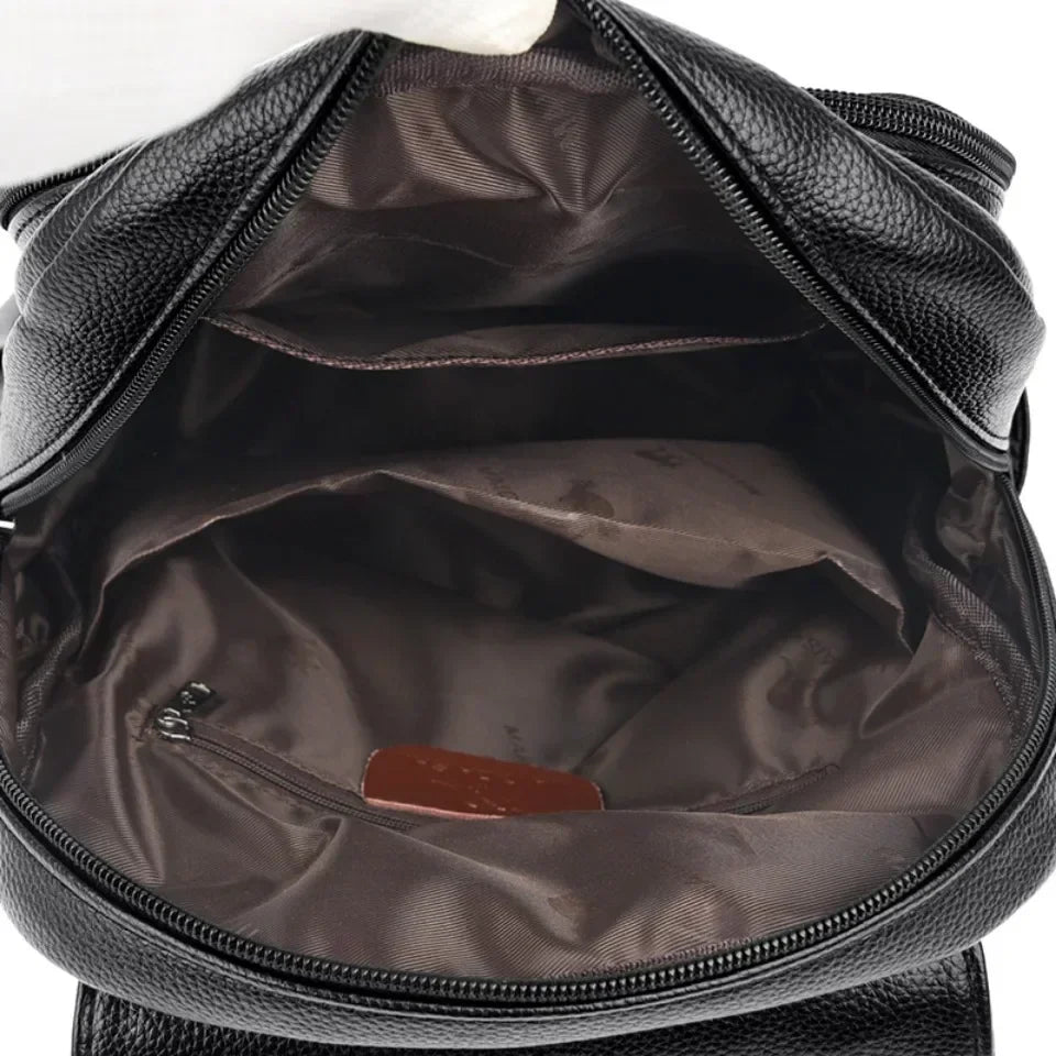 Vintage Printing Women Backpack Large Capacity with Multiple Pockets Casual Daypack Designer Leather Backpack Travel Bagpack