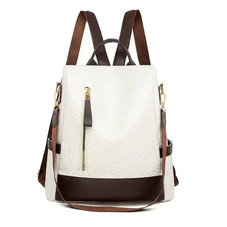 Vintage Printing Women Backpack Large Capacity with Multiple Pockets Casual Daypack Designer Leather Backpack Travel Bagpack