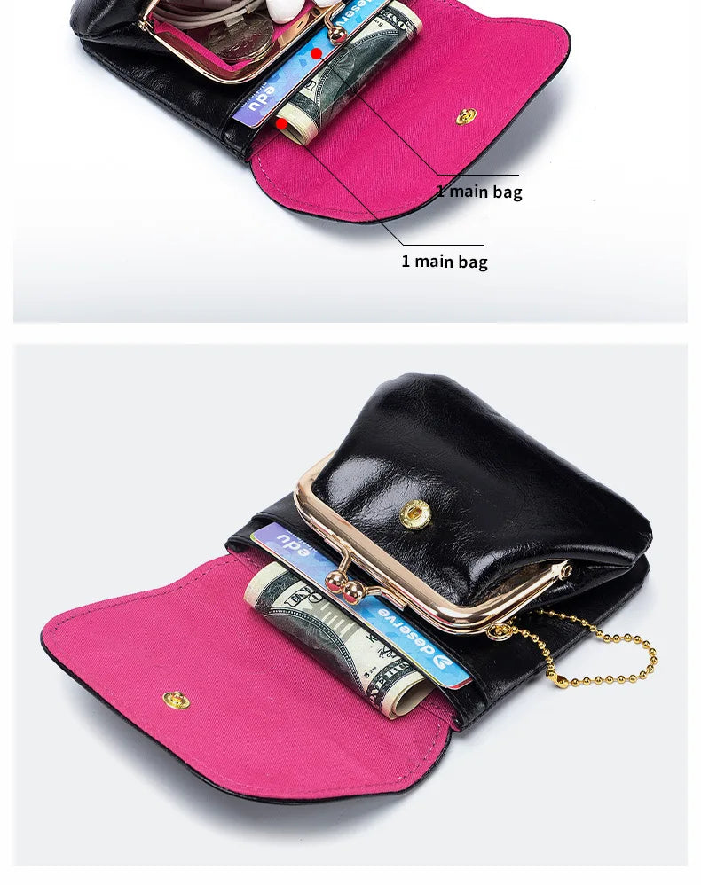 Leather Wallet Coin Purse Women's Leather Purse Coin Bag Multifunctional Change Storage Wallets Wallets For Women Handbag