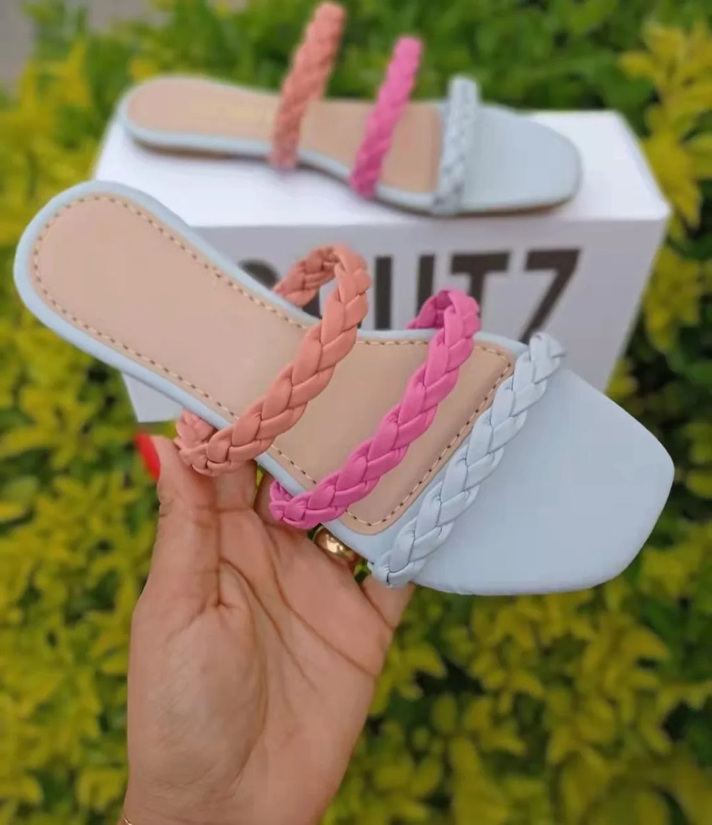 2022 NEW Women Cute Light Weight Summer Hemp Home Slippers Lady Casual Sweet Summer Beach Comfort Slippers shoes for women