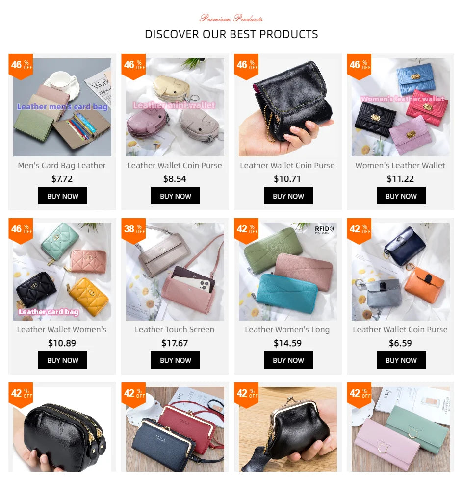 Leather Wallet Coin Purse Women's Leather Purse Coin Bag Multifunctional Change Storage Wallets Wallets For Women Handbag