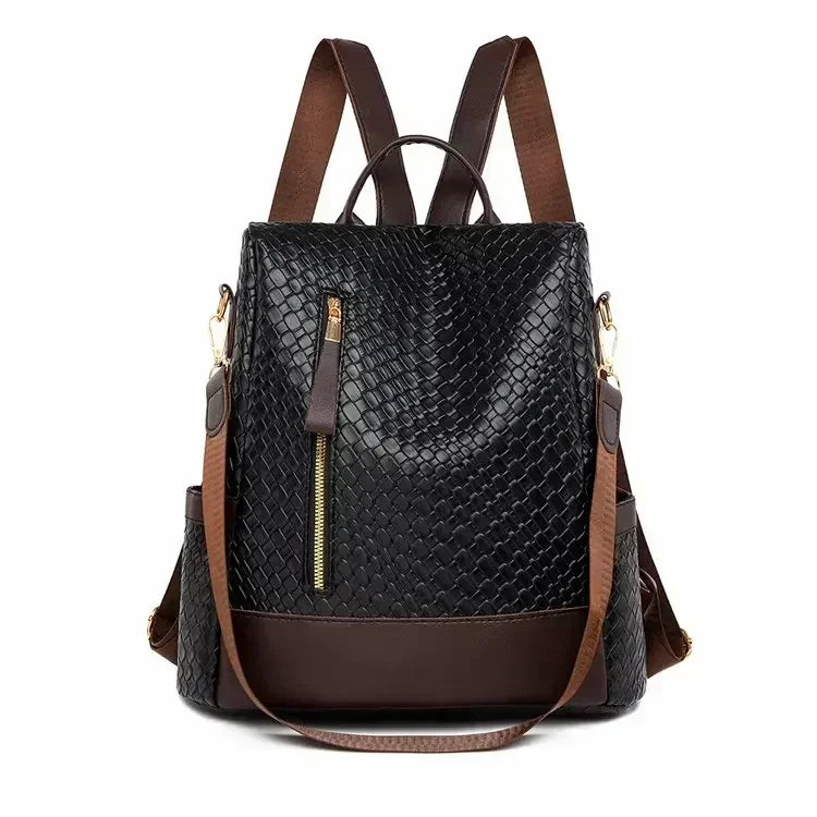 Vintage Printing Women Backpack Large Capacity with Multiple Pockets Casual Daypack Designer Leather Backpack Travel Bagpack