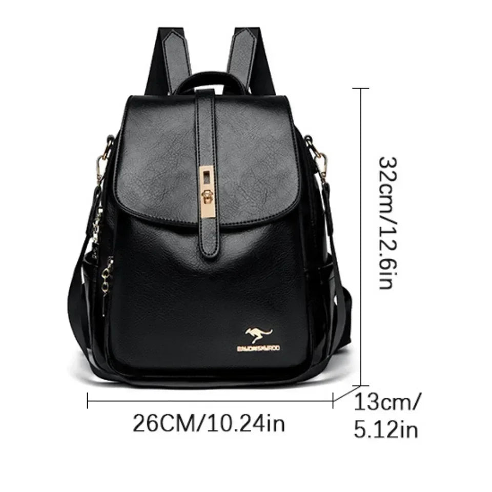 Vintage Printing Women Backpack Large Capacity with Multiple Pockets Casual Daypack Designer Leather Backpack Travel Bagpack