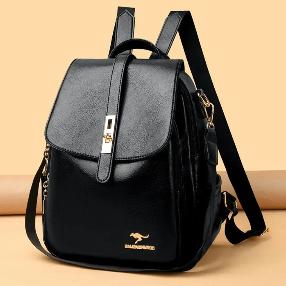 Vintage Printing Women Backpack Large Capacity with Multiple Pockets Casual Daypack Designer Leather Backpack Travel Bagpack
