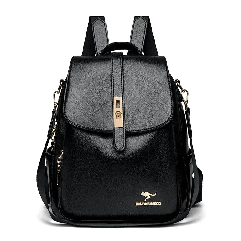 Vintage Printing Women Backpack Large Capacity with Multiple Pockets Casual Daypack Designer Leather Backpack Travel Bagpack