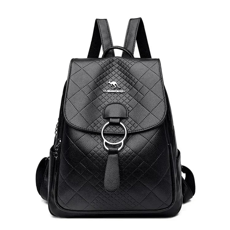 Vintage Printing Women Backpack Large Capacity with Multiple Pockets Casual Daypack Designer Leather Backpack Travel Bagpack