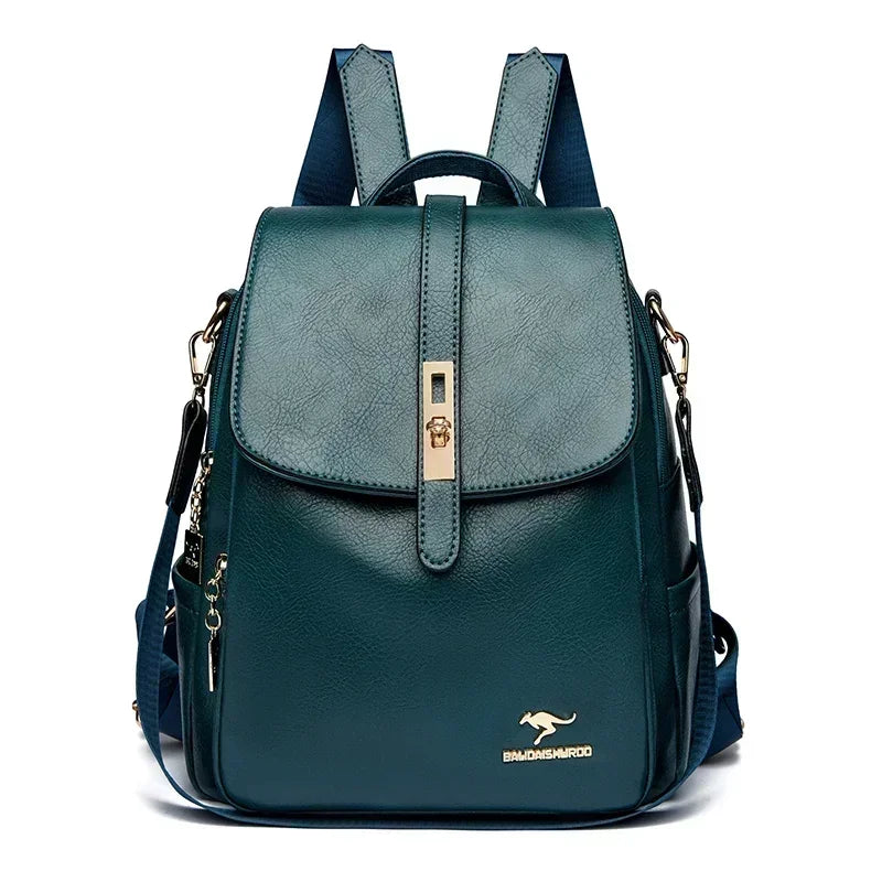 Vintage Printing Women Backpack Large Capacity with Multiple Pockets Casual Daypack Designer Leather Backpack Travel Bagpack