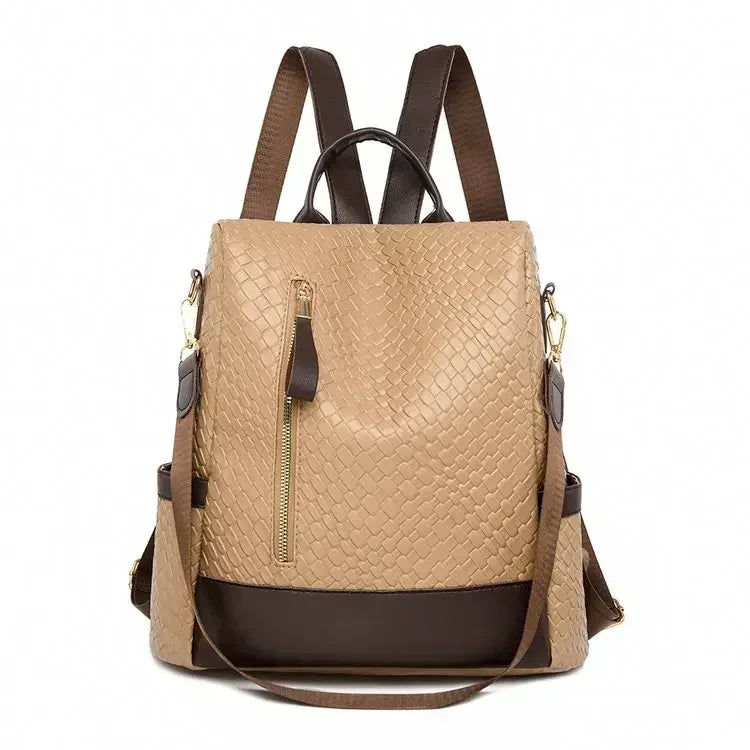 Vintage Printing Women Backpack Large Capacity with Multiple Pockets Casual Daypack Designer Leather Backpack Travel Bagpack