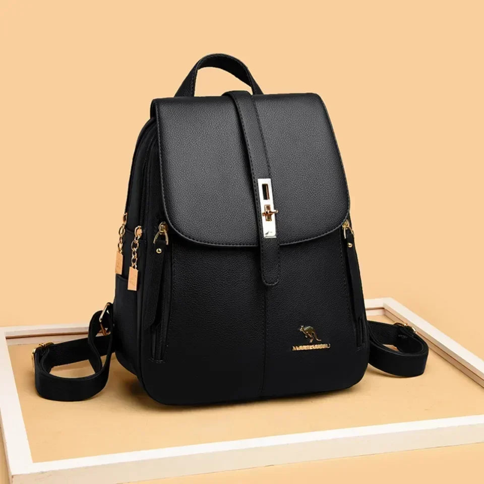 Vintage Printing Women Backpack Large Capacity with Multiple Pockets Casual Daypack Designer Leather Backpack Travel Bagpack