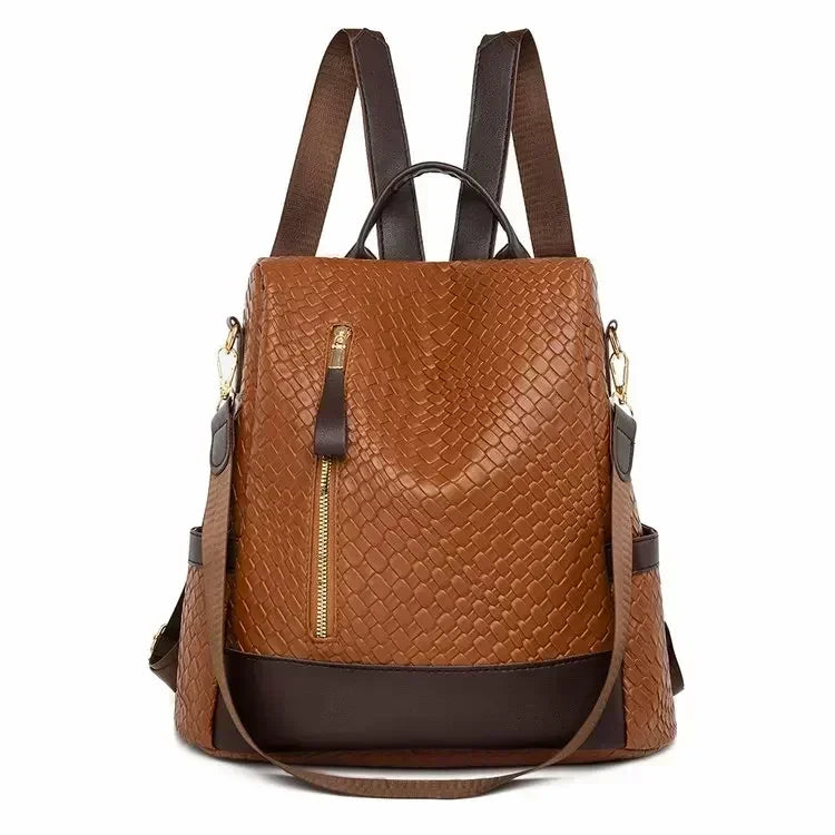 Vintage Printing Women Backpack Large Capacity with Multiple Pockets Casual Daypack Designer Leather Backpack Travel Bagpack