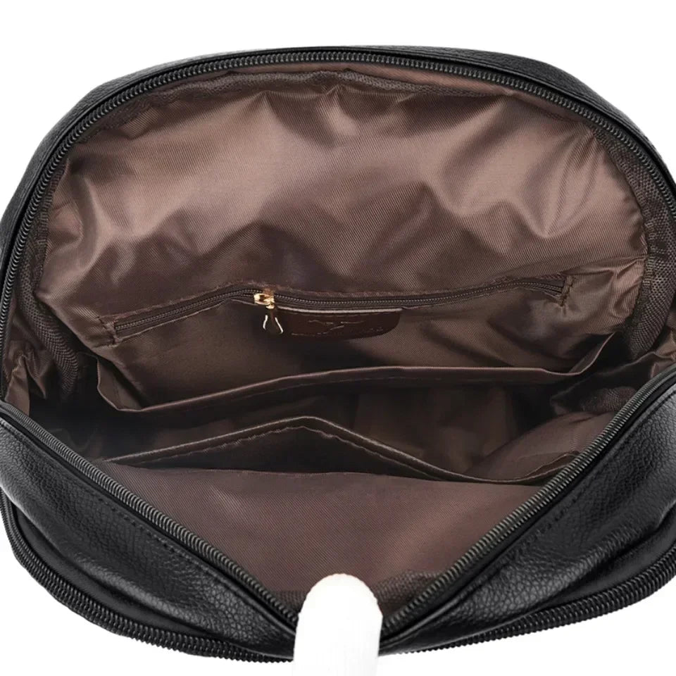 Vintage Printing Women Backpack Large Capacity with Multiple Pockets Casual Daypack Designer Leather Backpack Travel Bagpack