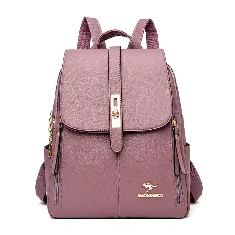 Vintage Printing Women Backpack Large Capacity with Multiple Pockets Casual Daypack Designer Leather Backpack Travel Bagpack